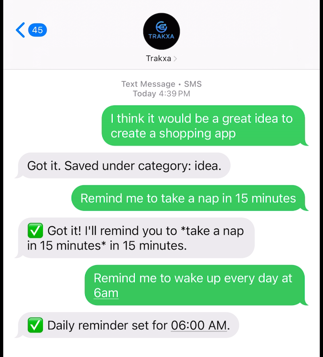 Trakxa SMS Reminders