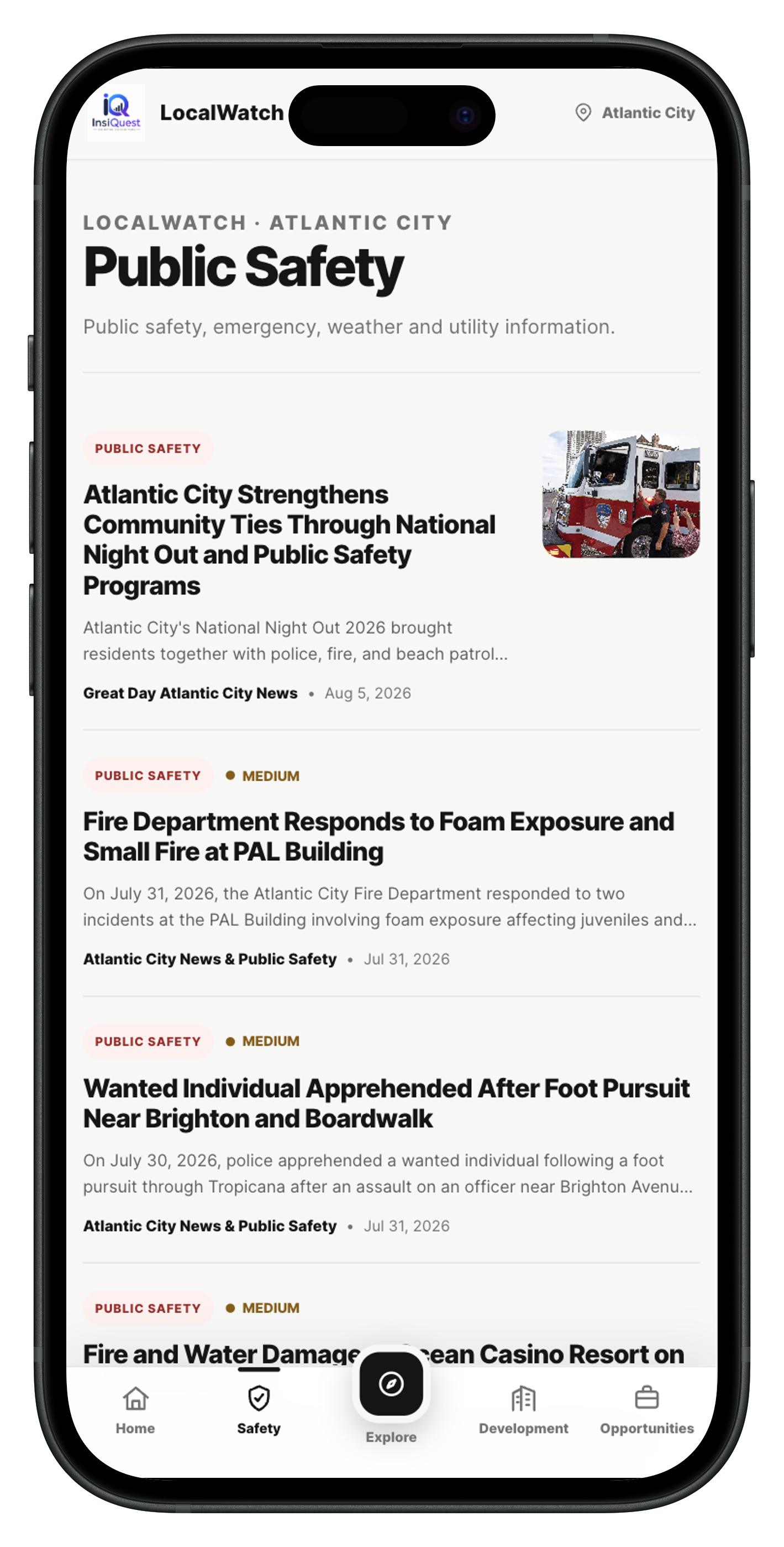 LocalWatch public safety screen