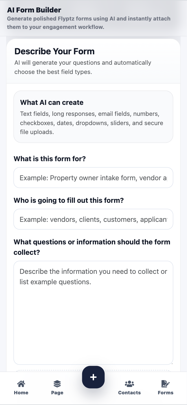 Flyptz AI Form Builder